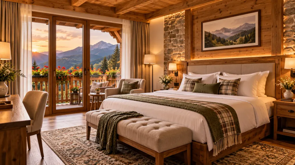 Cameră Deluxe cu balcon și vedere spre Bucegi